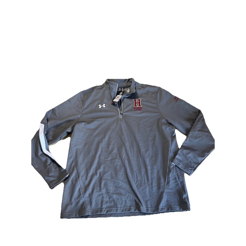 Under Armour NWT 2x Gray 1/4 Zip Pullover Embroidered Swim Dive Haverford 2017